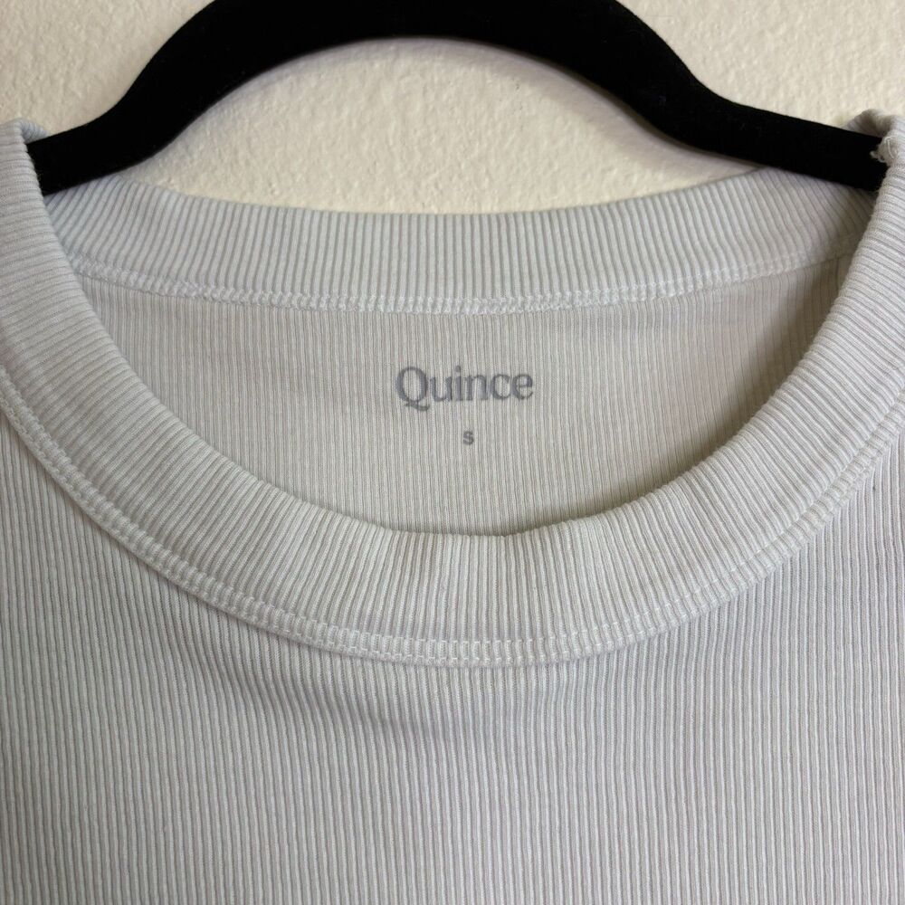 Quince White Sleeveless Muscle Tank Top Organic Cotton Size S - Picture 2 of 6